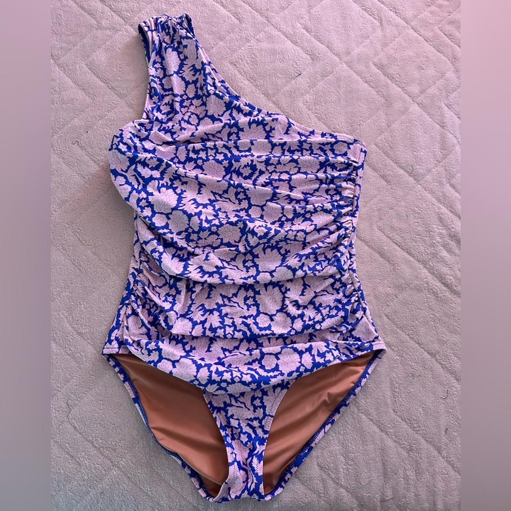J.Crew Reimagined One Piece Swimsuit Ruched One Shoulder 14